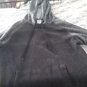Black and grey hooded sweatshirt